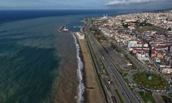 Trabzon'da sahil çamura bulandı