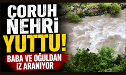 Artvin'de bir otomobil Çoruh Nehri'ne düştü; baba ile oğlu aranıyor