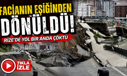 Rize'de korku dolu anlar! yol çöktü, 2 bina tahliye edildi