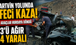 Artvin Karayolunda korkunç çarpışma! Tünel çıkışında can pazarı