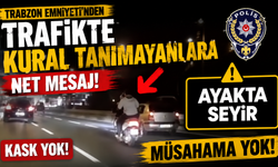Kural ihlali kameradan kaçmadı! Trabzon'da Motosiklet sürücülerine yakın takip