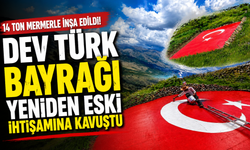 2 bin 200 metrede gurur tablosu! Dev Türk bayrağı yeniden hayat buldu