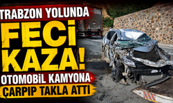 Karadeniz yolunda korku dolu anlar! Otomobil takla attı