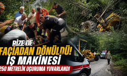 Yol çalışması kabusa döndü! İş makinesi uçuruma yuvarlandı