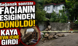 Kaya parçası evin duvarını yıkarak içeri girdi, odanın boş olması faciayı önledi