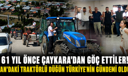 Çaykara'dan gidenler unutmadı! Van'da horonlu,traktörlü düğün şöleni