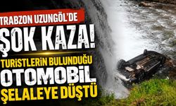 Uzungöl’de ölümle burun buruna! Araç şelalenin içine savruldu