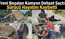 Taş kamyonu devrildi,ortalık savaş alanına döndü! 1 ölü