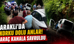 Araklı’da kontrolden çıkan araç kanala uçtu!