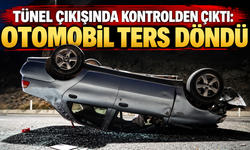 Trabzon-Gümüşhane yolunda korkutan kaza: Araç ters döndü