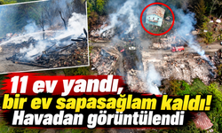 Alevlerin ortasında ayakta kalan ev şaşırttı