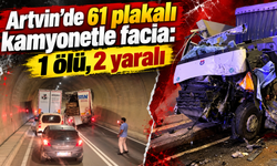 Yusufeli’nde 61 plakalı araçla iki tır çarpıştı