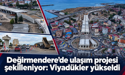 Trabzon’da Değirmendere Viyadüğü yükseliyor