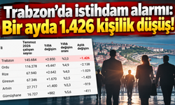 Trabzon’da istihdam alarmı: Bir ayda 1.426 kişilik düşüş!