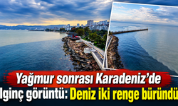 Karadeniz’de yağışın izleri:Deniz kahverengiye büründü!