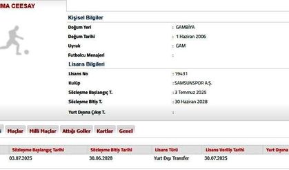 Samsunspor, Ebrima Ceesay ile 3 yıllık sözleşme imzaladı