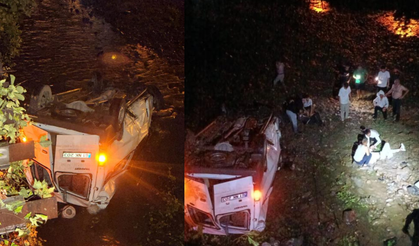 Trabzon’da minibüs dereye uçtu: 3 yaralı