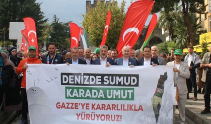 Trabzon'da Filistin'e ve Küresel Sumud Filosu'na destek yürüyüşü