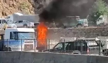 Gümüşhane’de LPG’li otomobil alev alev yandı