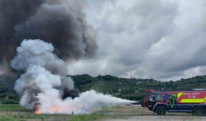 Ordu-Giresun Havalimanı’nda ateşli yangın tatbikatı