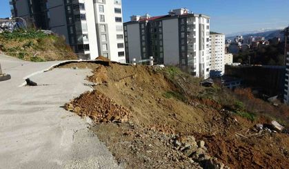 Trabzon'da kaçak hafriyat sahasında heyelan alarmı