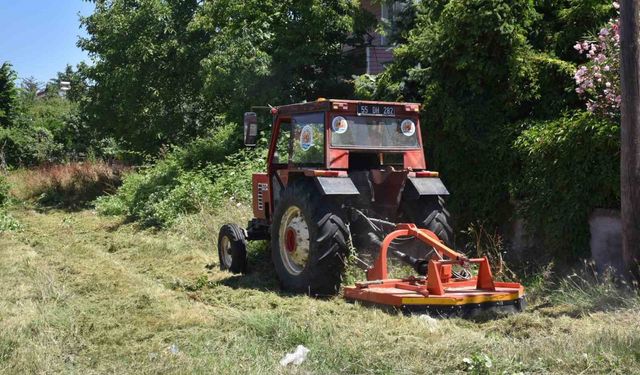 Atakum’da yeşil alanlarda bakım çalışması