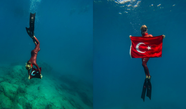 Milli sporcu Şahika Ercümen’den, zafer dalışı