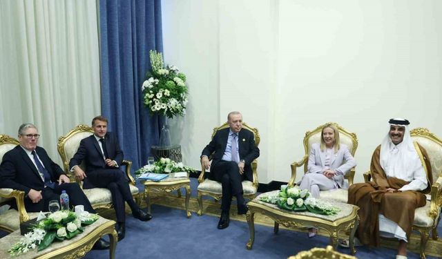 Cumhurbaşkanı Erdoğan’dan Fransa, İngiltere, İtalya ve Katar liderleriyle toplantı