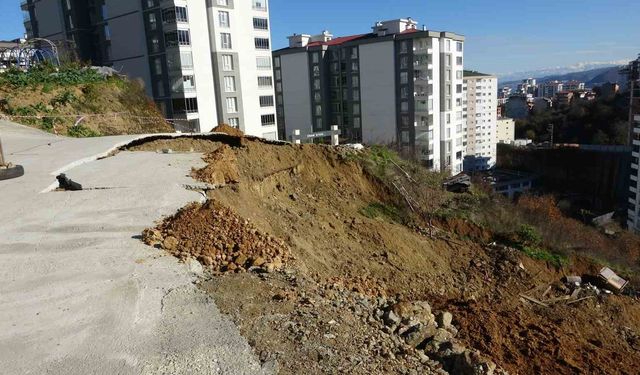 Trabzon'da kaçak hafriyat sahasında heyelan alarmı