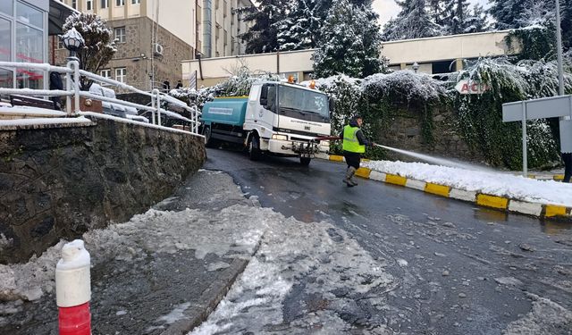 Büyükşehir'den kritik noktalarda kar temizliği