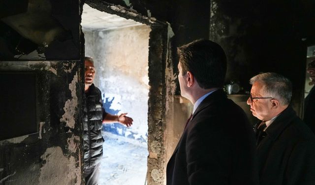 Başkan Kaya,evi yanan aileye yardım elini uzattı
