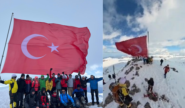 Trabzon'un en yüksek tepesindeki Türk bayrağı yenilendi