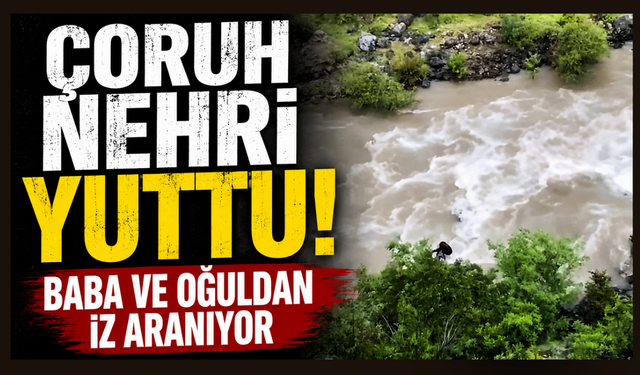 Artvin'de bir otomobil Çoruh Nehri'ne düştü; baba ile oğlu aranıyor