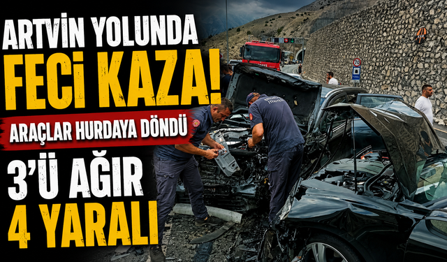 Artvin Karayolunda korkunç çarpışma! Tünel çıkışında can pazarı