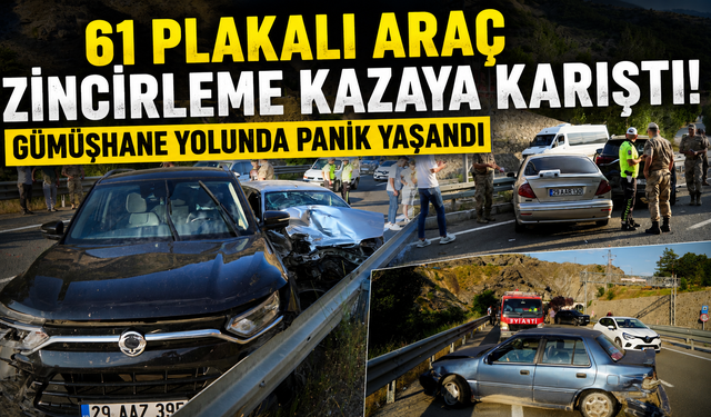 Trabzon plakalı araç zincirleme kazada hasar aldı! Sürücü olay yerinden kaçtı