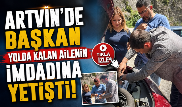 Başkan Emrah Yılmaz elini taşın altına koydu! Yolda kalan aracı çalıştırdı