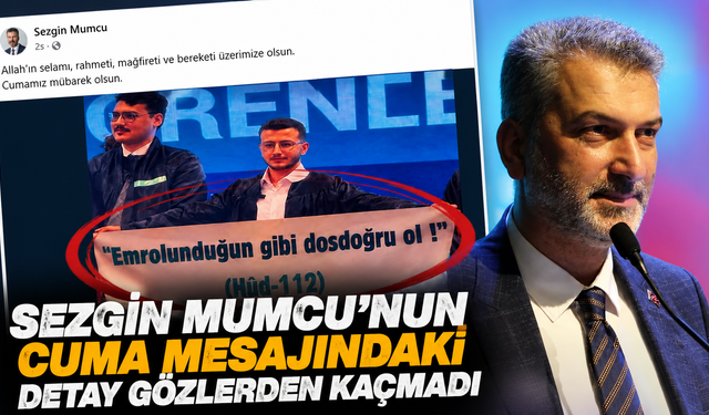 Yeditepe'deki pankart gündem oldu,Sezgin Mumcu aynı ayetle cuma mesajı yayımladı