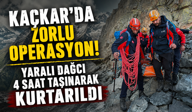 Rize'de zorlu kurtarma! Yaralı dağcı Erzurum'a sevk edildi