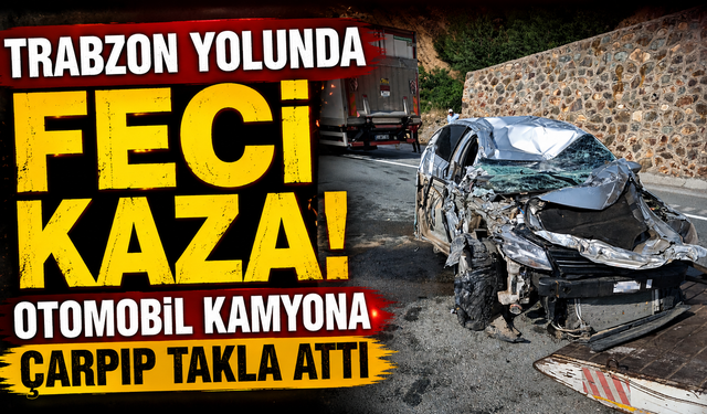 Karadeniz yolunda korku dolu anlar! Otomobil takla attı