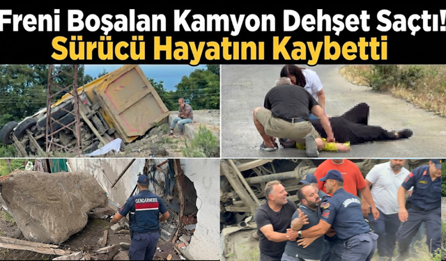 Taş kamyonu devrildi,ortalık savaş alanına döndü! 1 ölü