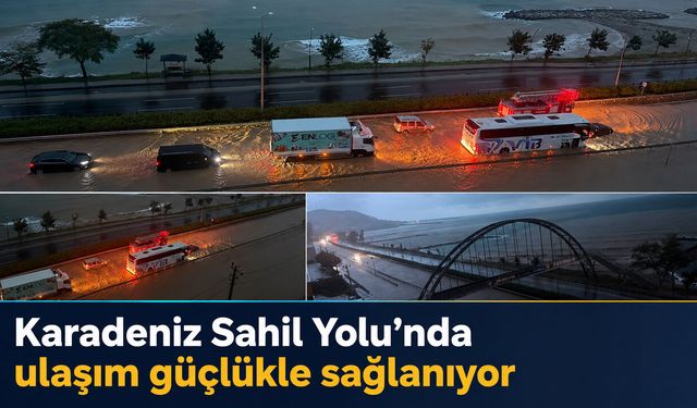 Sahil yolunda zor anlar: Trafik aksadı