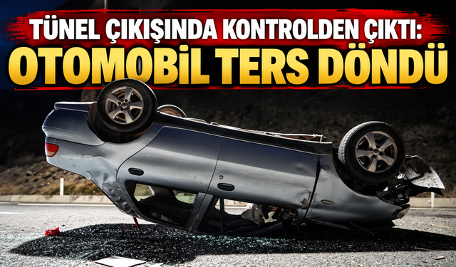 Trabzon-Gümüşhane yolunda korkutan kaza: Araç ters döndü
