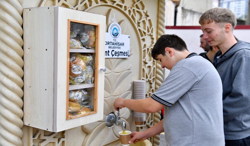 Ortahisar'da 'Kent Çeşmeleri'nden sıcak çorba ikramı
