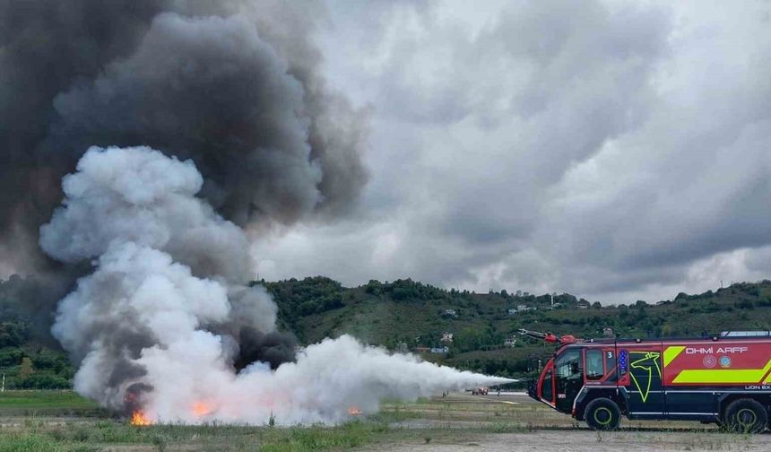Ordu-Giresun Havalimanı’nda ateşli yangın tatbikatı