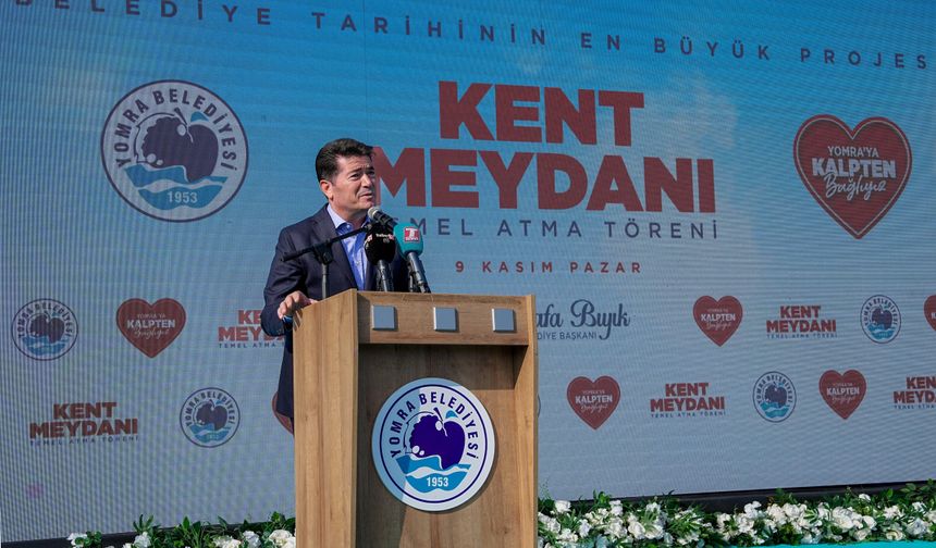 Başkan Kaya,Yomra Kent Meydanı temel atma töreninde konuştu