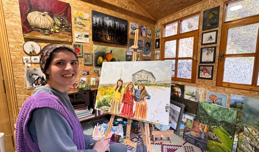 Yayla kültürünü ve Uzungöl’ün unutulan hikayelerini tuvale taşıyor