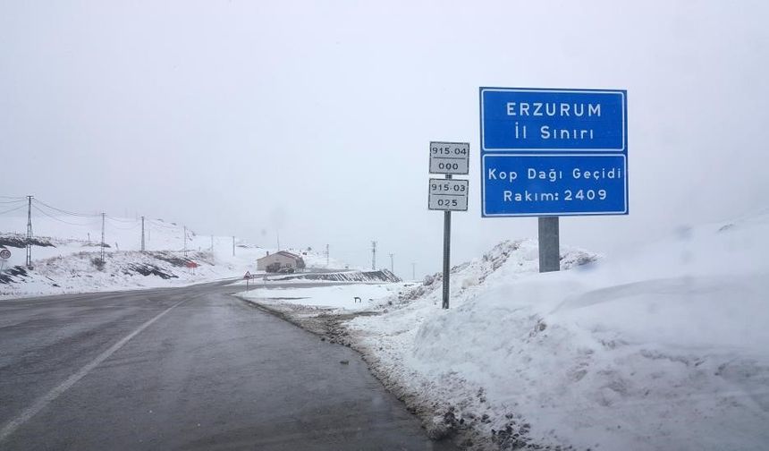 Kop Dağı’nda kar yağışı aralıklarla devam ediyor