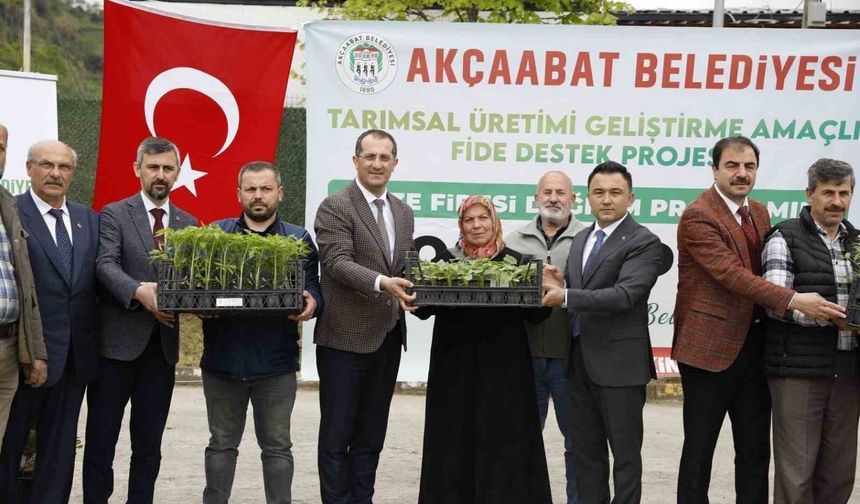 Akçaabat'ta üreticilere 25 bin sebze fidesi dağıtıldı