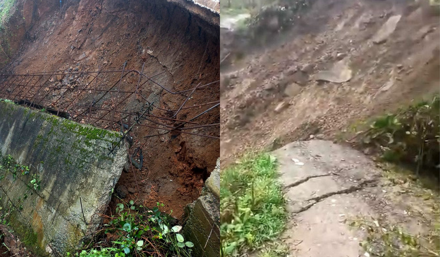 Trabzon'da şiddetli yağış heyelanlara neden oldu
