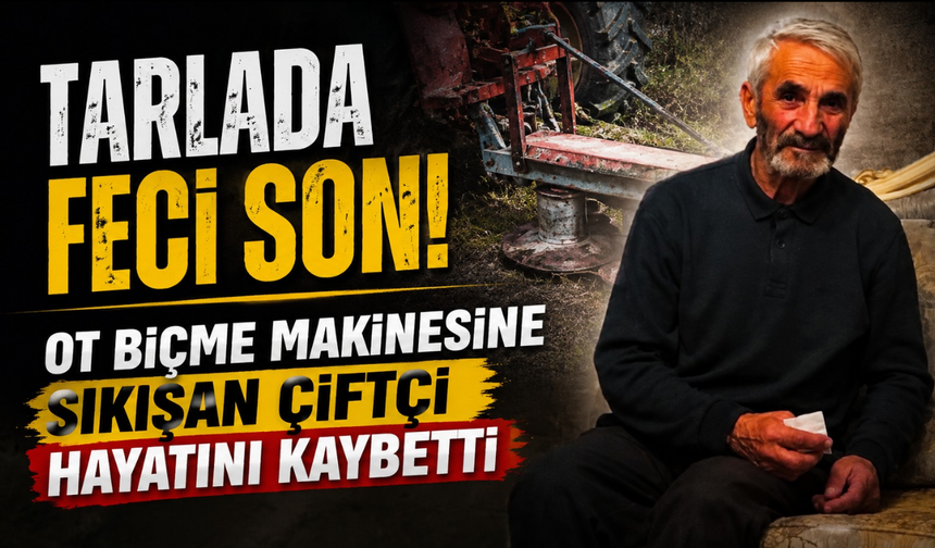 Tarlada korkunç kaza! Makineye sıkışan çiftçiden acı haber
